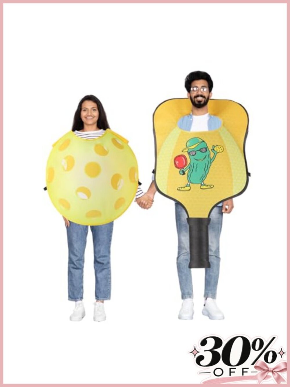Halloween Couples Costumes Ball and Paddle Felt Costume Set One Size Adults